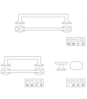 Λαβή επίπλων No 8130 Διαστάσεις Λαβή επίπλων No 8130 Διαστάσεις