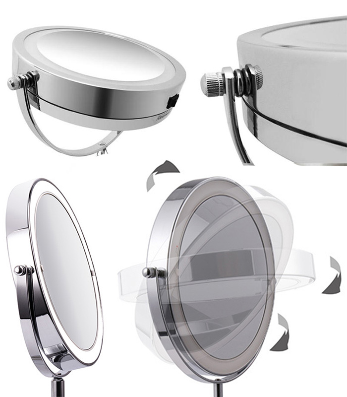 BuyforHome.gr Διπλός Ατομικός καθρέφτης μακιγιάζ με Φως Led και μεγέθυνση x3. Tavola Led